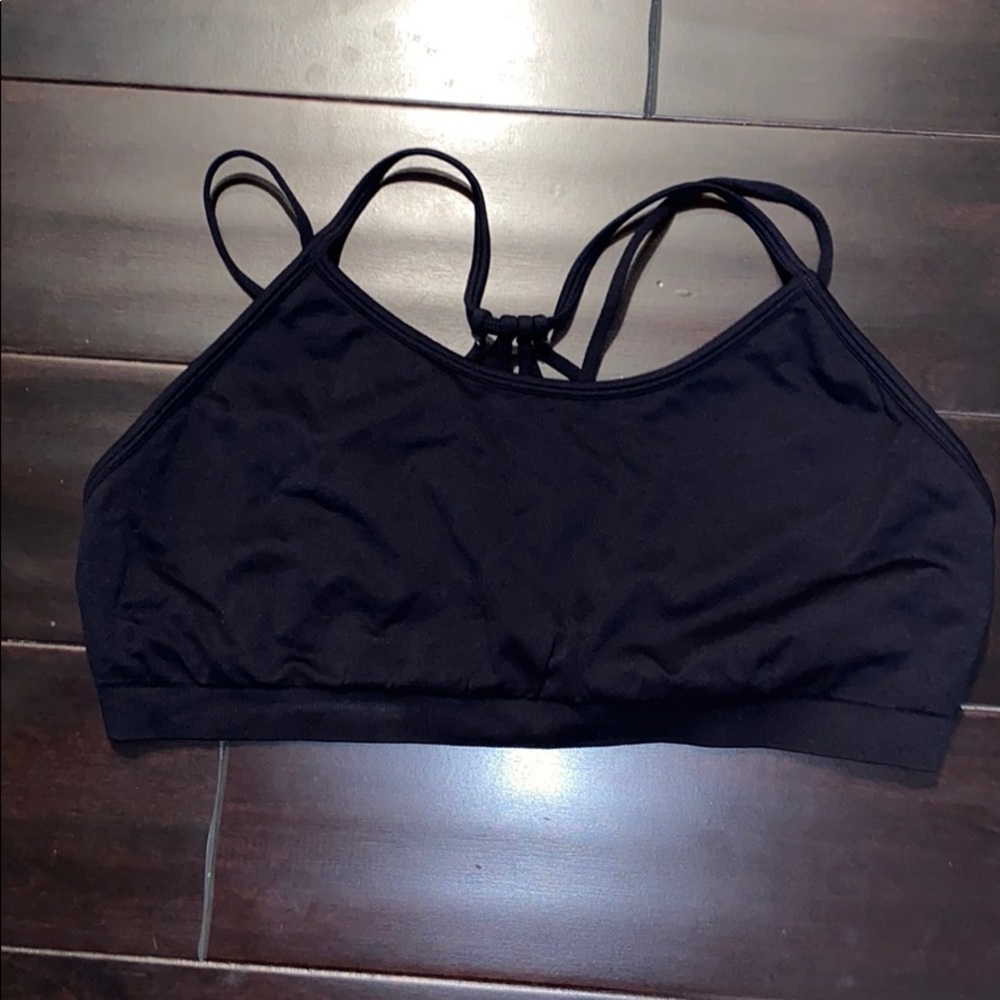 Fabletics strappy black sports bra
